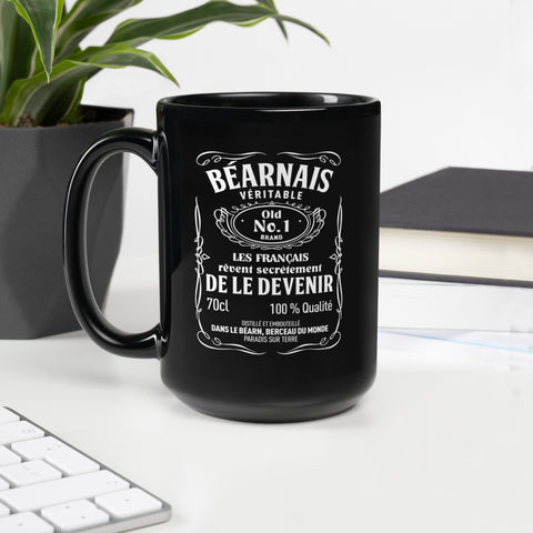 Mug brillant noir Cadeau Humour pour un Béarnais