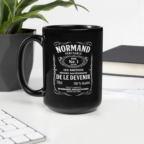 Mug brillant noir Cadeau humour pour un Normand