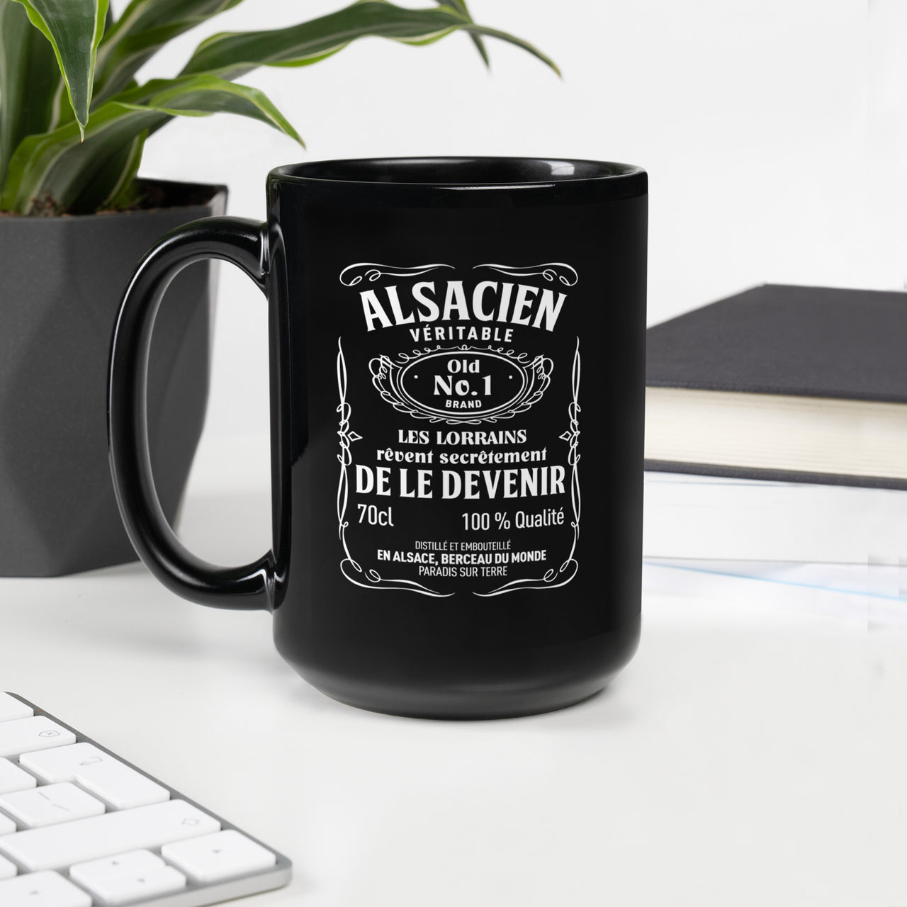 Mug Alsace noir - Alsacien véritable et humoristique