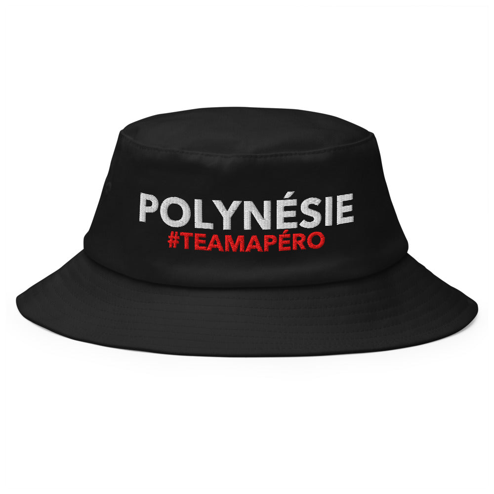 Bob Polynésie #TeamApéro - Bob noir brodé