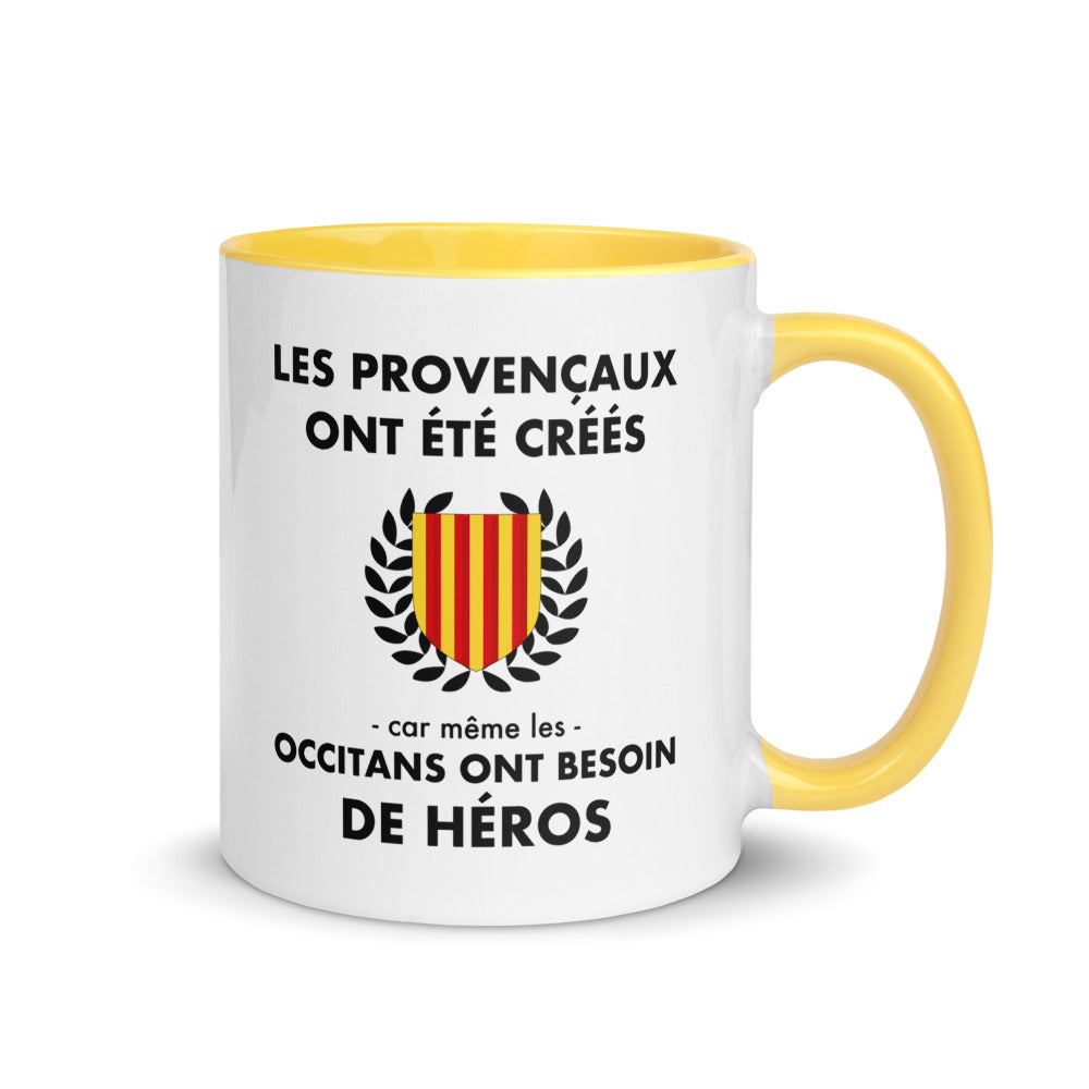 Les Provençaux ont été créés car même les Occitans ont besoin de héros - Tasse mug jaune 11 oz - Provence