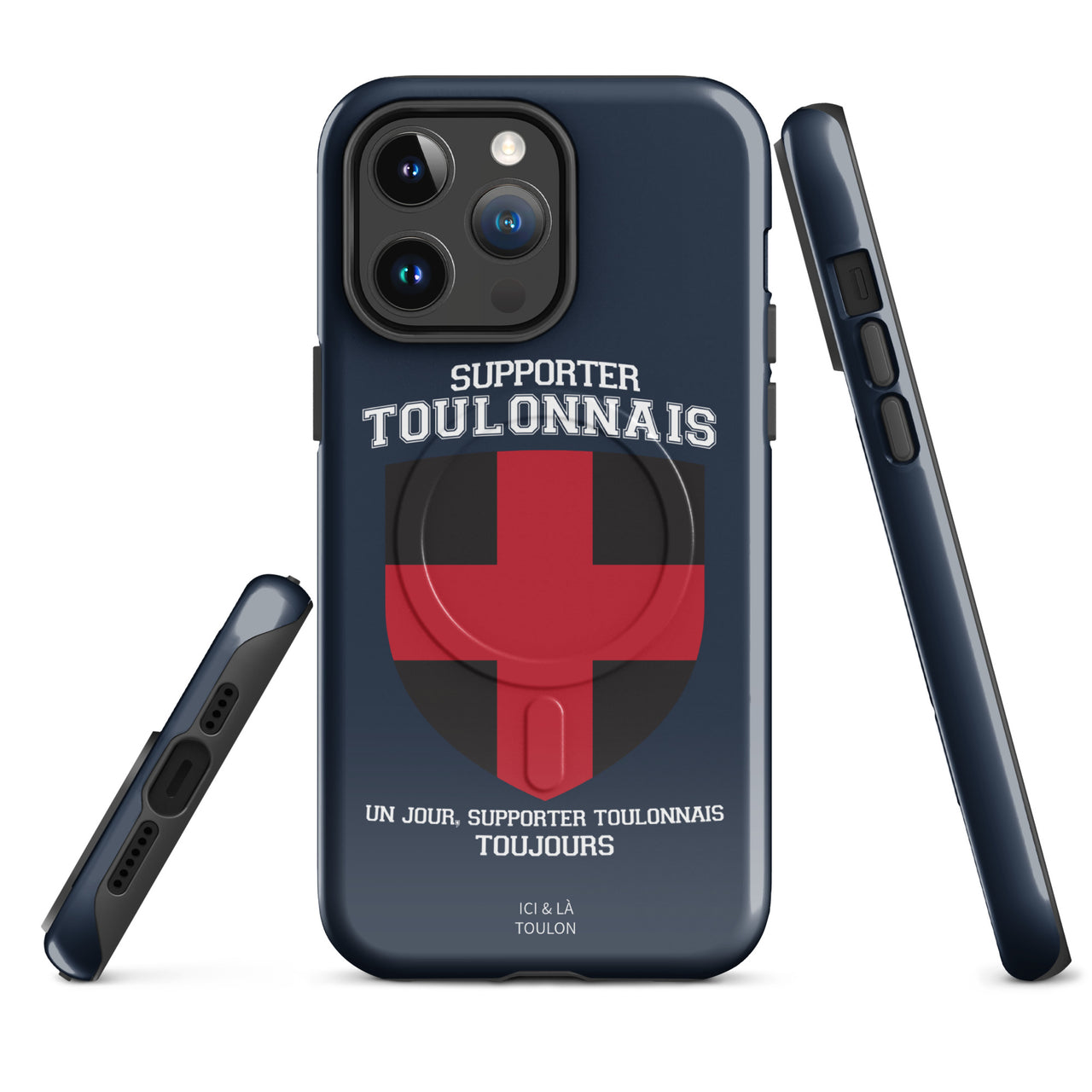 Coque iPhone Toulonnais glossy - Fierté rouge et noir