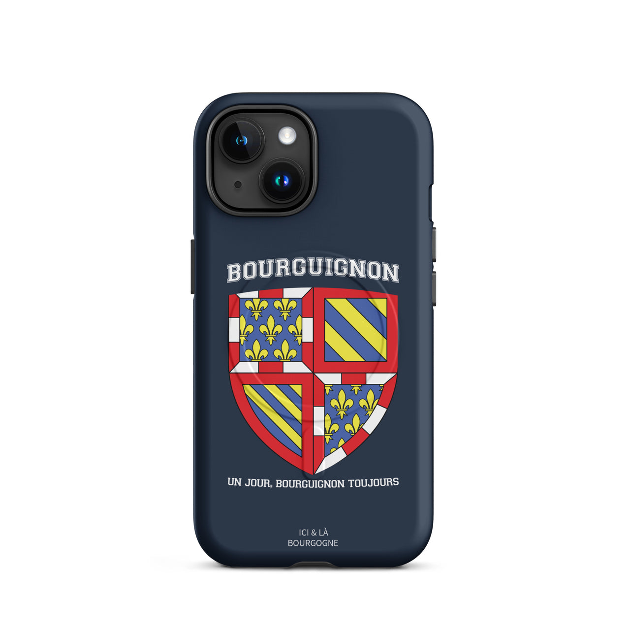 Coque iPhone Bourgogne glossy - Blason bourguignon humoristique