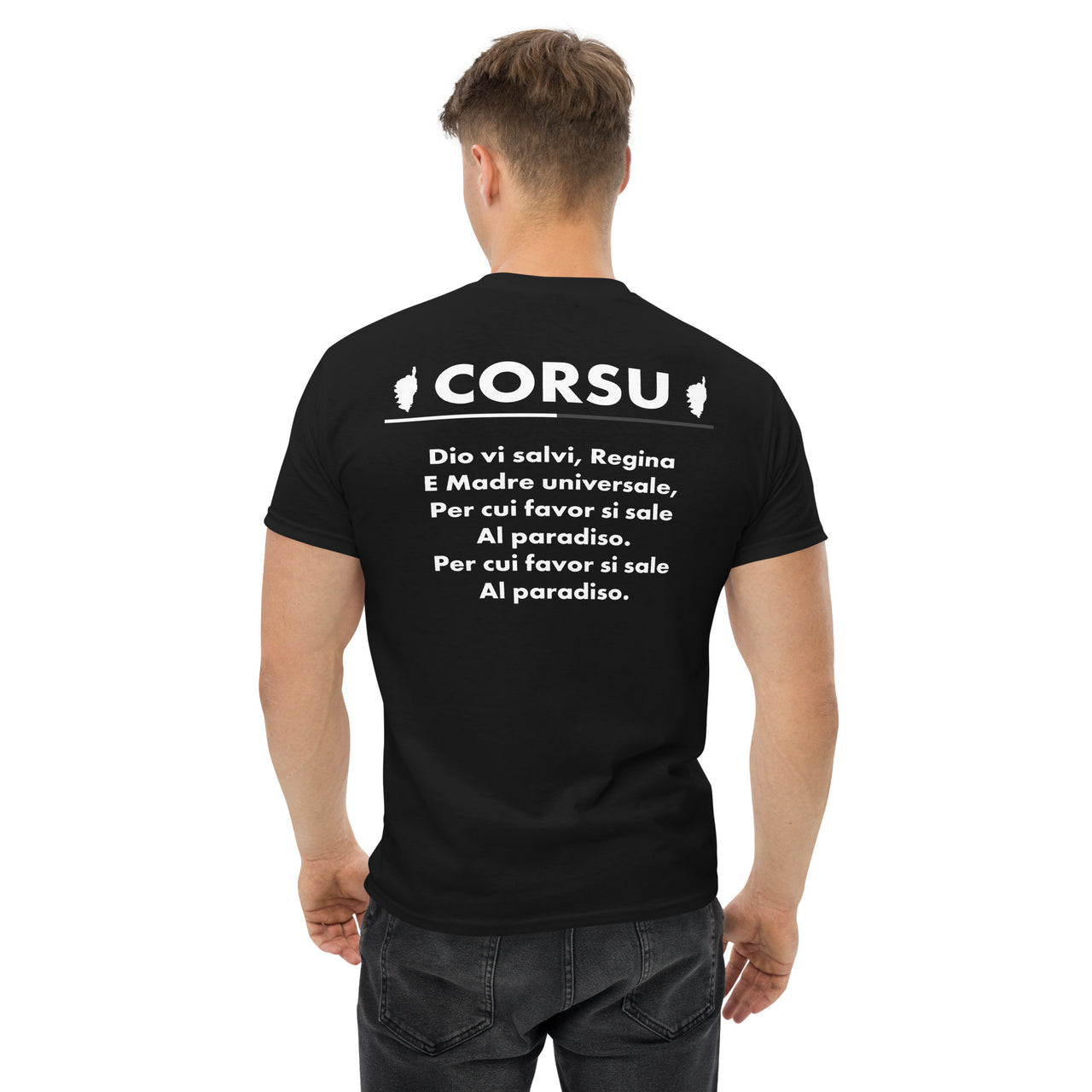 T-shirt Corse noir - Hymne Dio vi salvi, Regina
