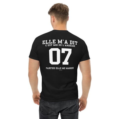 T-shirt classique homme C'est moi ou l'Ardèche imprimé dos