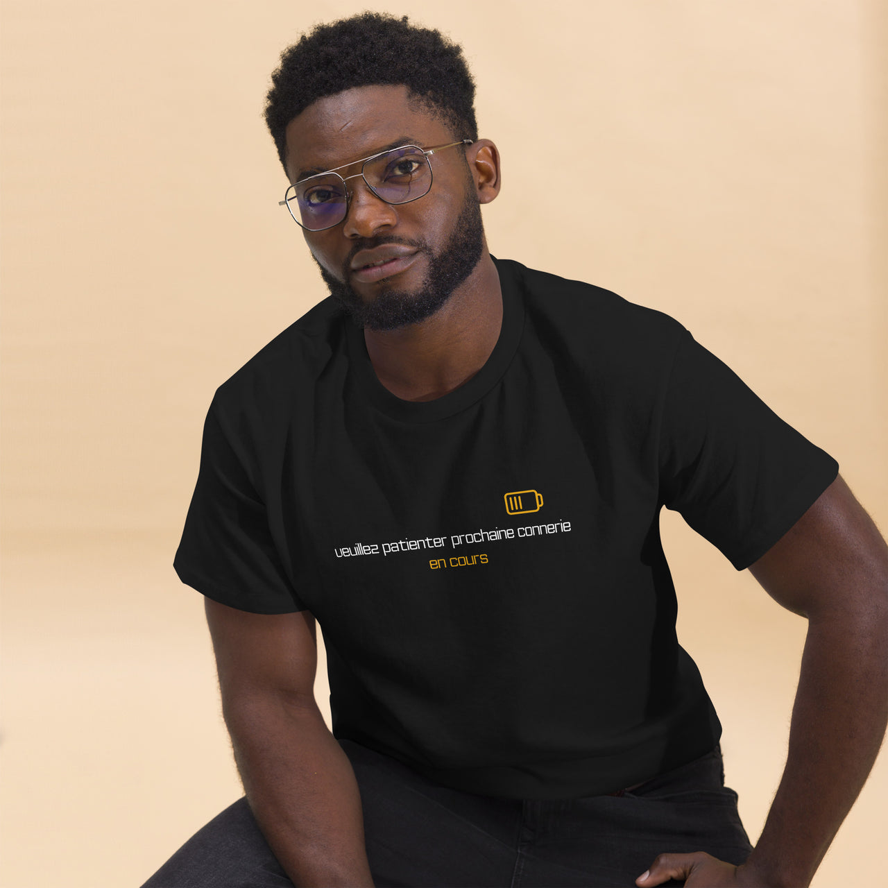 T-shirt humour noir - Prochaine connerie en cours