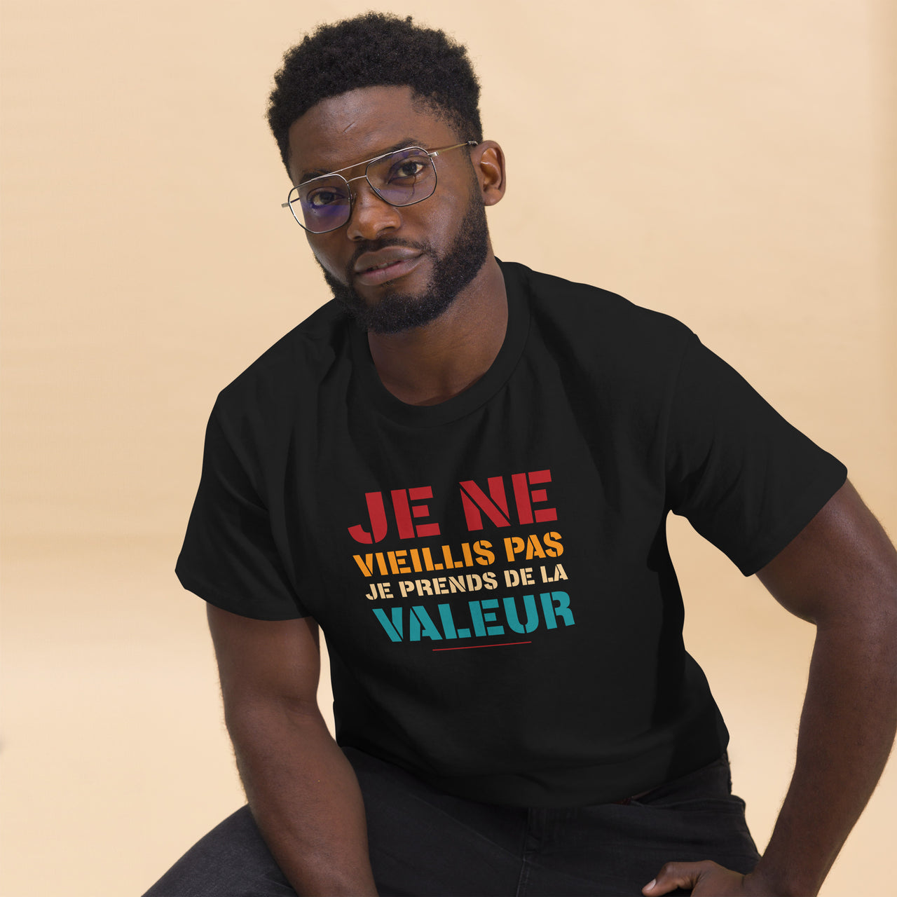 T-shirt humour bordeaux dos - Je ne vieillis pas, je prends de la valeur