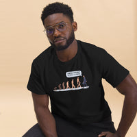 Thumbnail for T-shirt humour évolution gris clair - Demi-tour ici c'est la merde