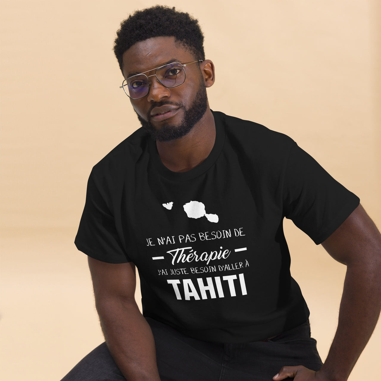 T-shirt Tahiti noir - Souvenir humoristique