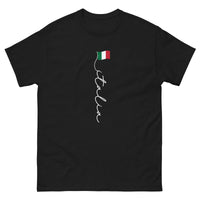 Thumbnail for T-shirt Italie noir - Drapeau signature avec humour