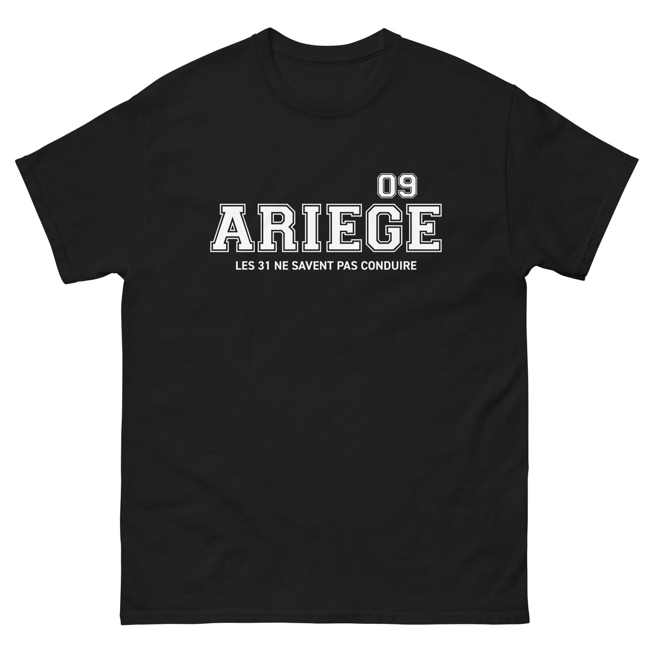 T-shirt Ariège 09 noir - les 31 ne savent pas conduire