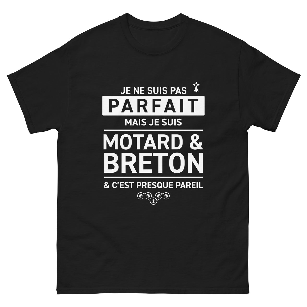T-shirt Bretagne bordeaux - Je ne suis pas parfait mais je suis Motard