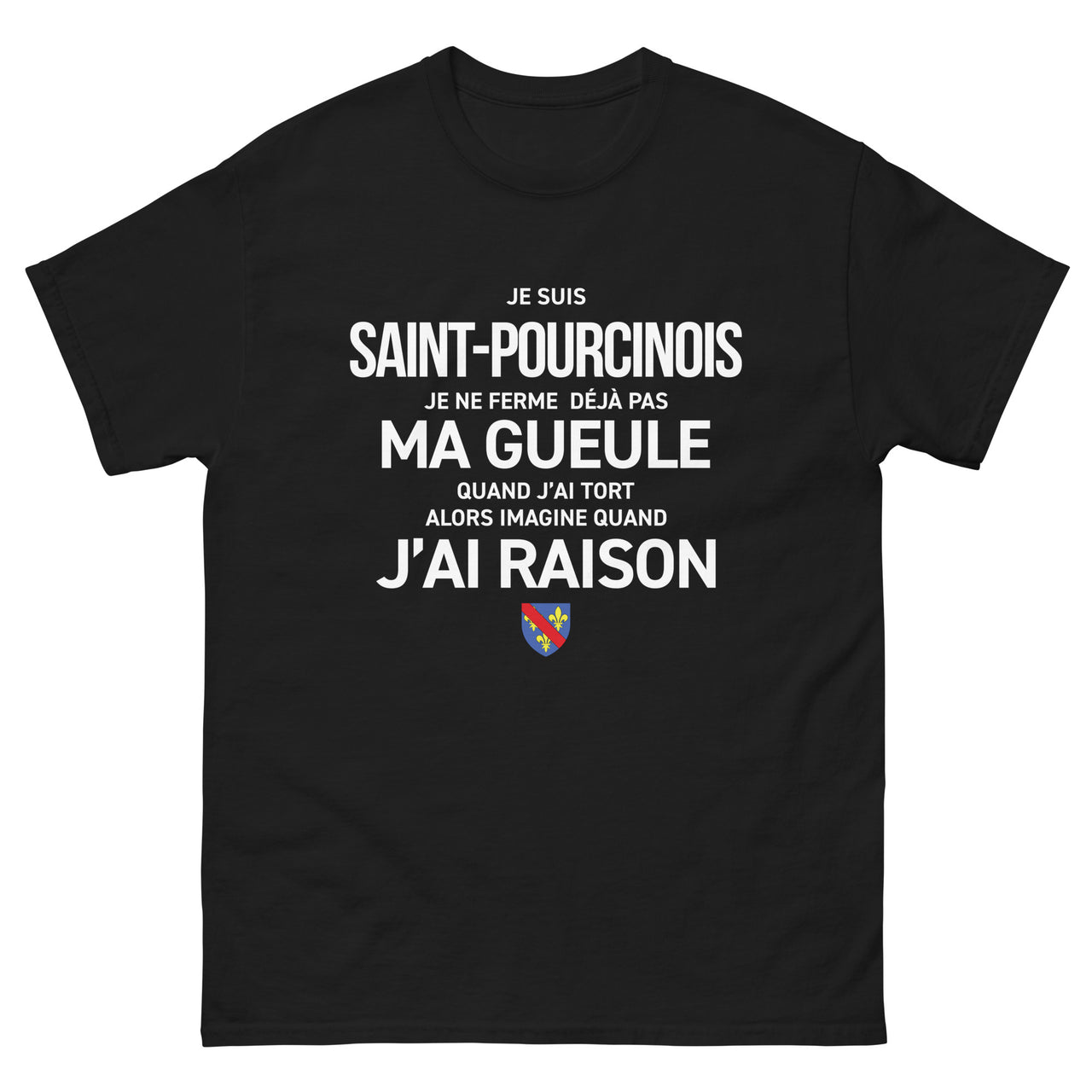 T-shirt Saint-Pourcinois bordeaux - Je ne ferme pas ma gueule