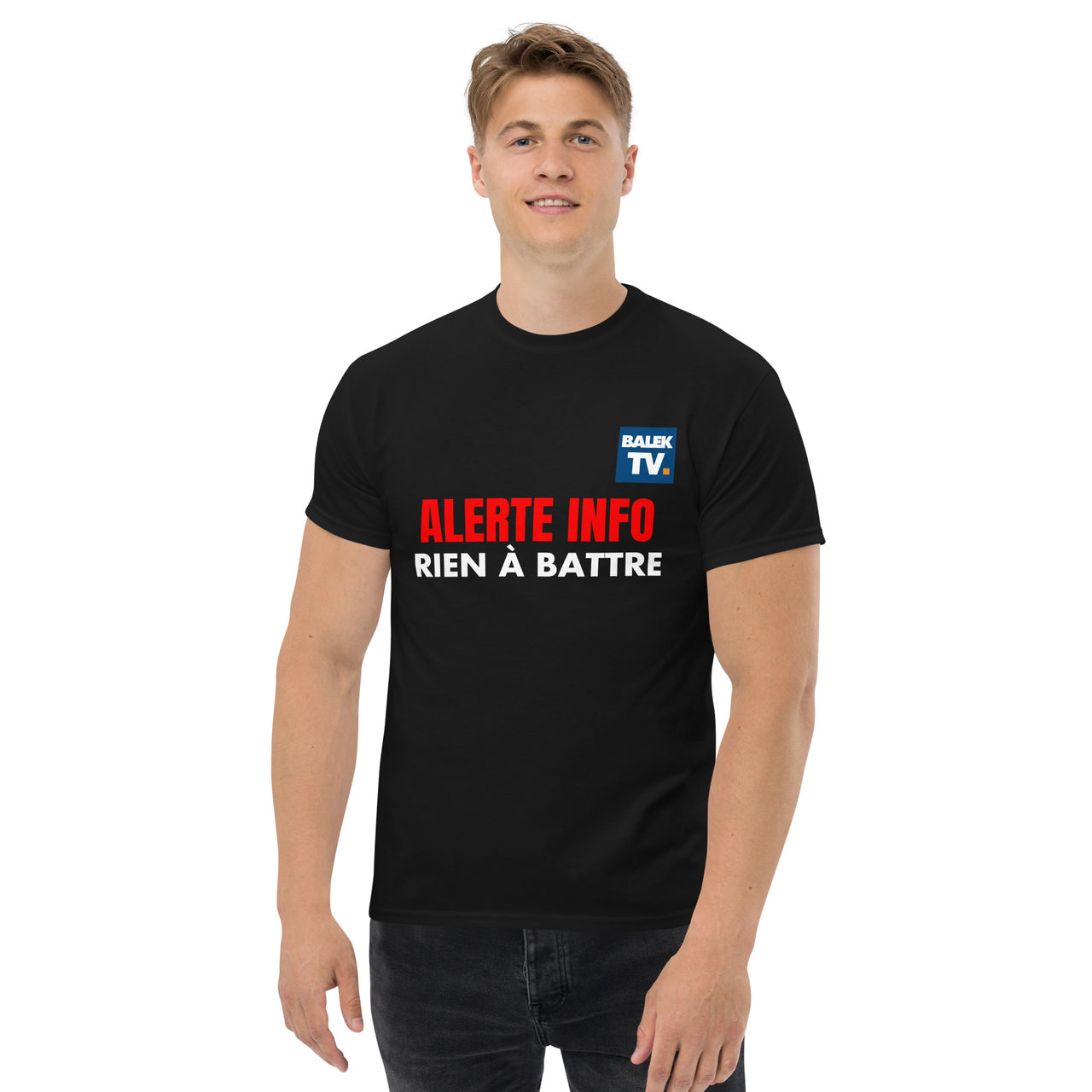 T-shirt humour noir - Balek Tv, rien à battre