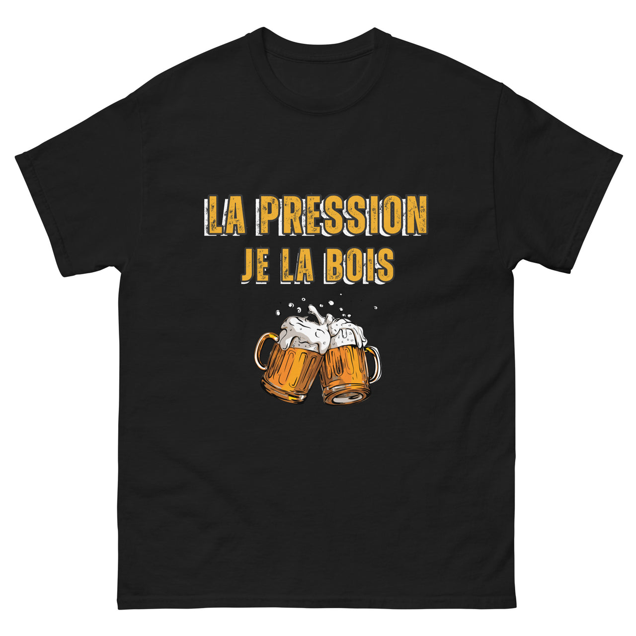 T-shirt classique homme gris sport - La pression je la bois