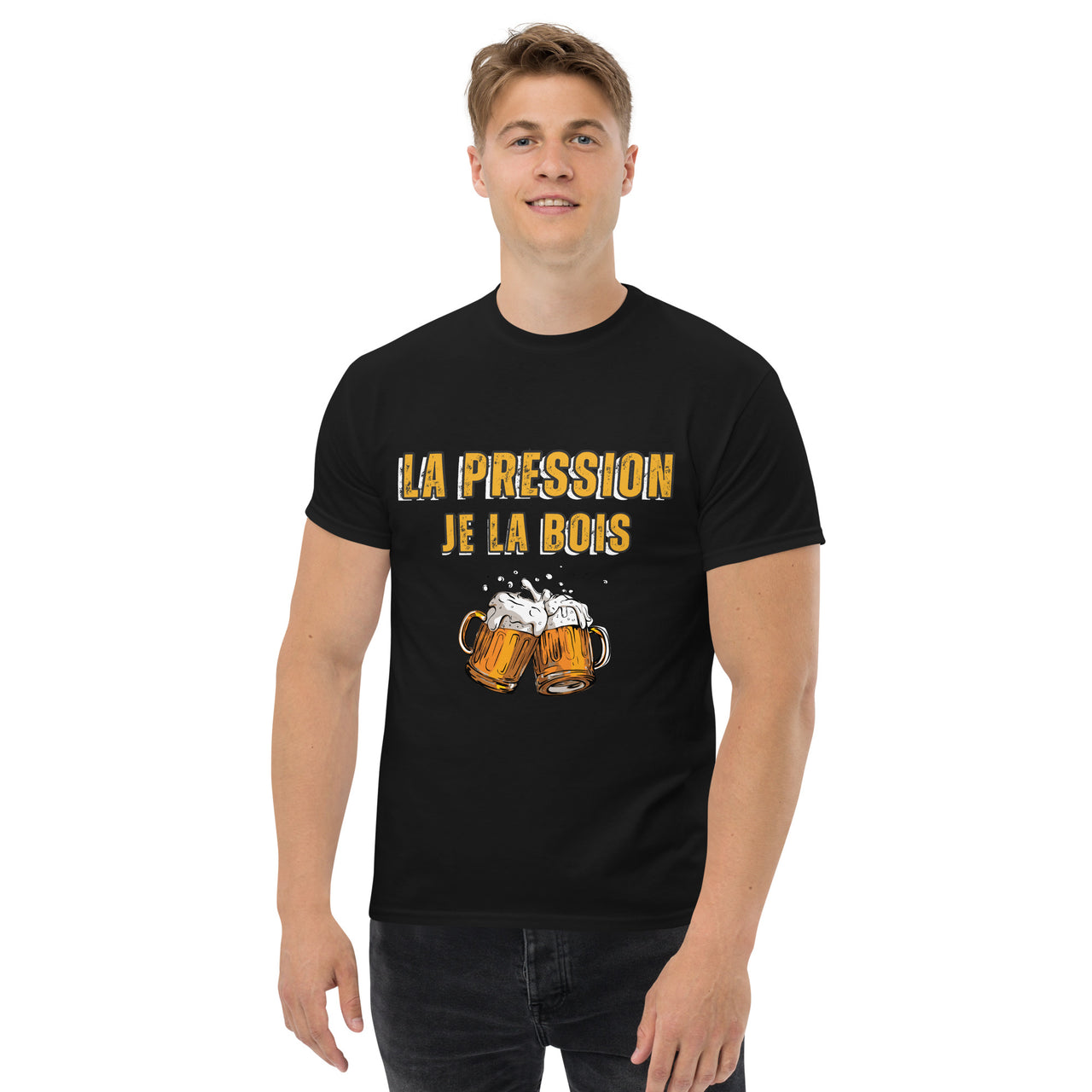 T-shirt classique homme coloris Heather - La pression je la bois