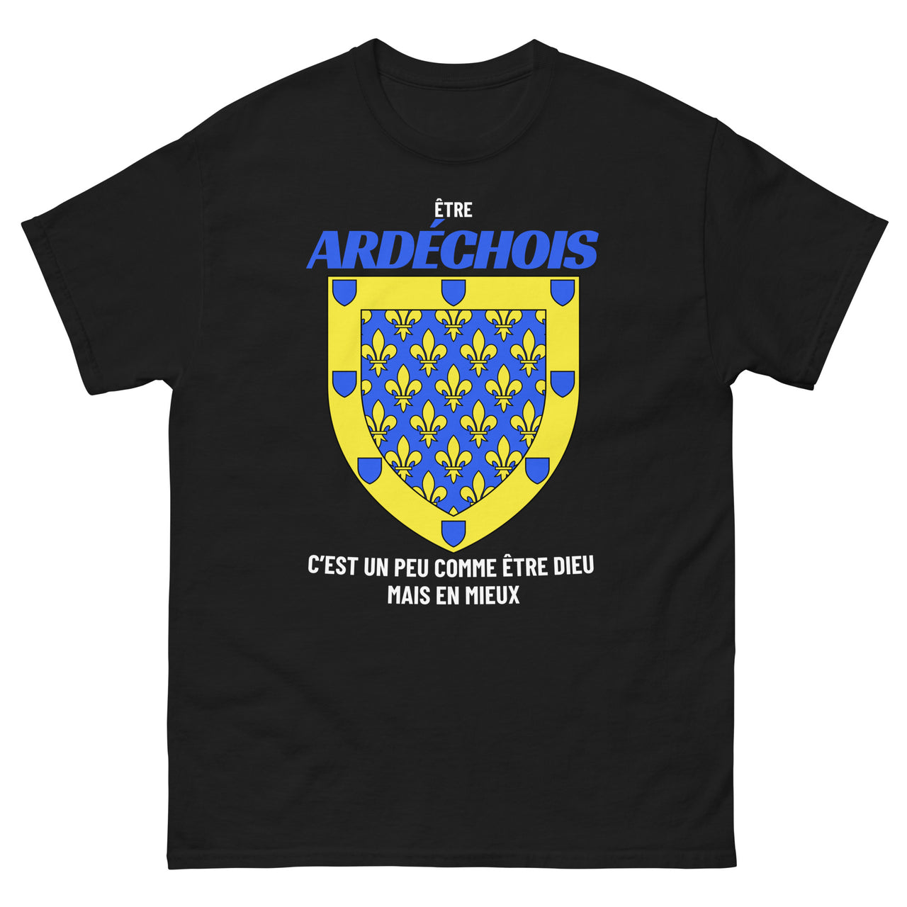 T-shirt Ardéchois gris sport - Être Dieu, mais en mieux
