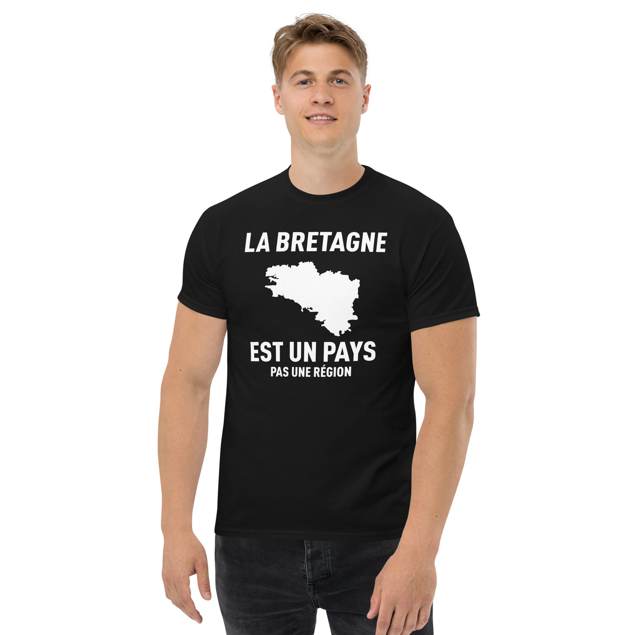 T-shirt Bretagne gris clair - La Bretagne est un pays