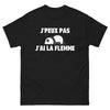 T-shirt humour noir - J'peux pas j'Ai la flemme avec un panda