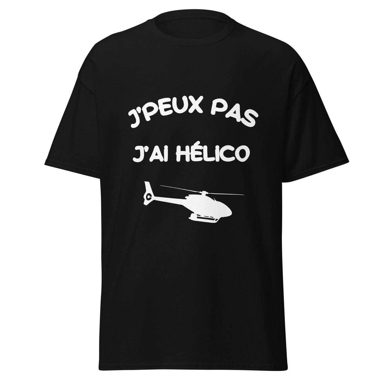 T-shirt Hélico noir - J'peux pas j'ai Hélico dos