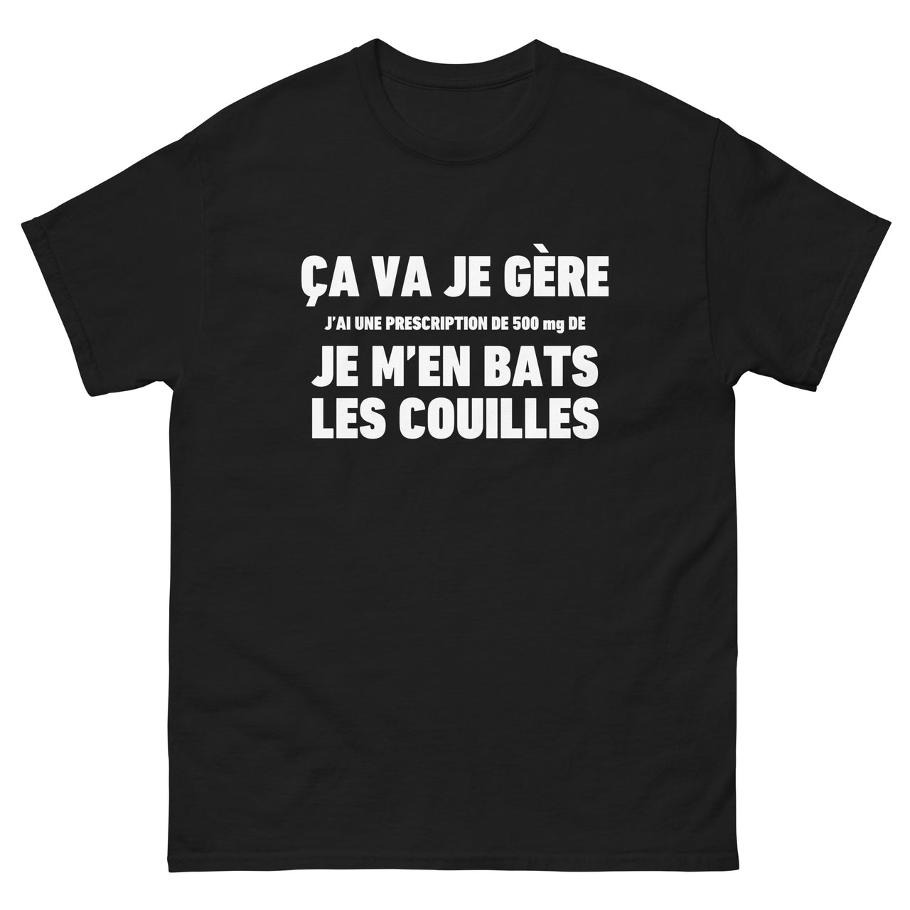 T-shirt humour bleu - Ça va je gère avec fierté