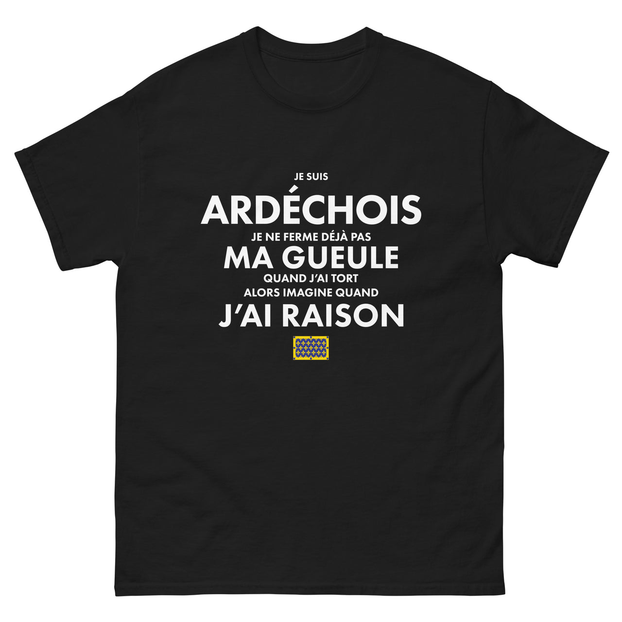 T-shirt Ardéchois gris sport - Je ne ferme pas ma gueule