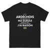 T-shirt Ardéchois gris sport - Je ne ferme pas ma gueule