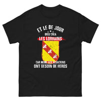 Thumbnail for T-shirt Lorrain noir dos - Dieu crée les Lorrains