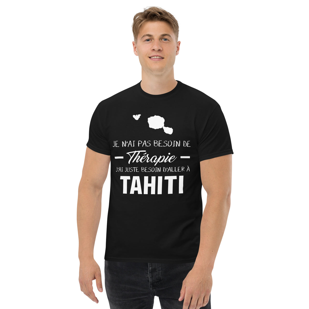 T-shirt Tahiti bleu marine - Souvenir humoristique
