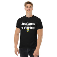 Thumbnail for T-shirt Ardéchois bordeaux dos - Un Ardéchois ne râle pas