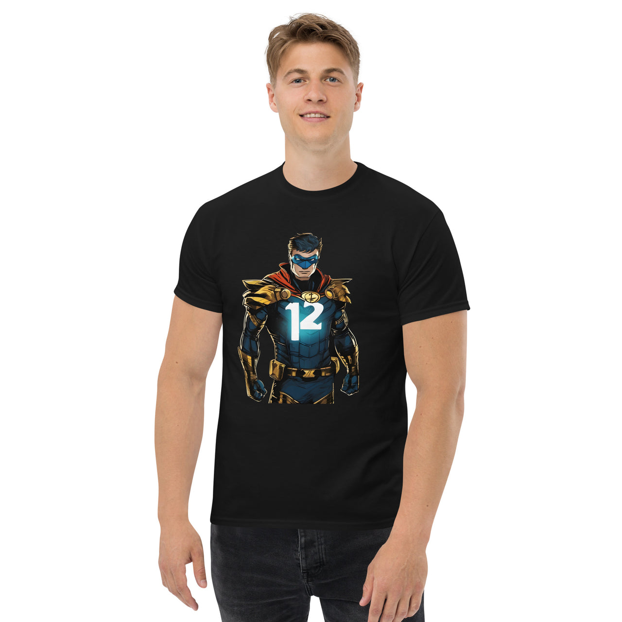 T-shirt Aveyron noir dos - Super héros en coton
