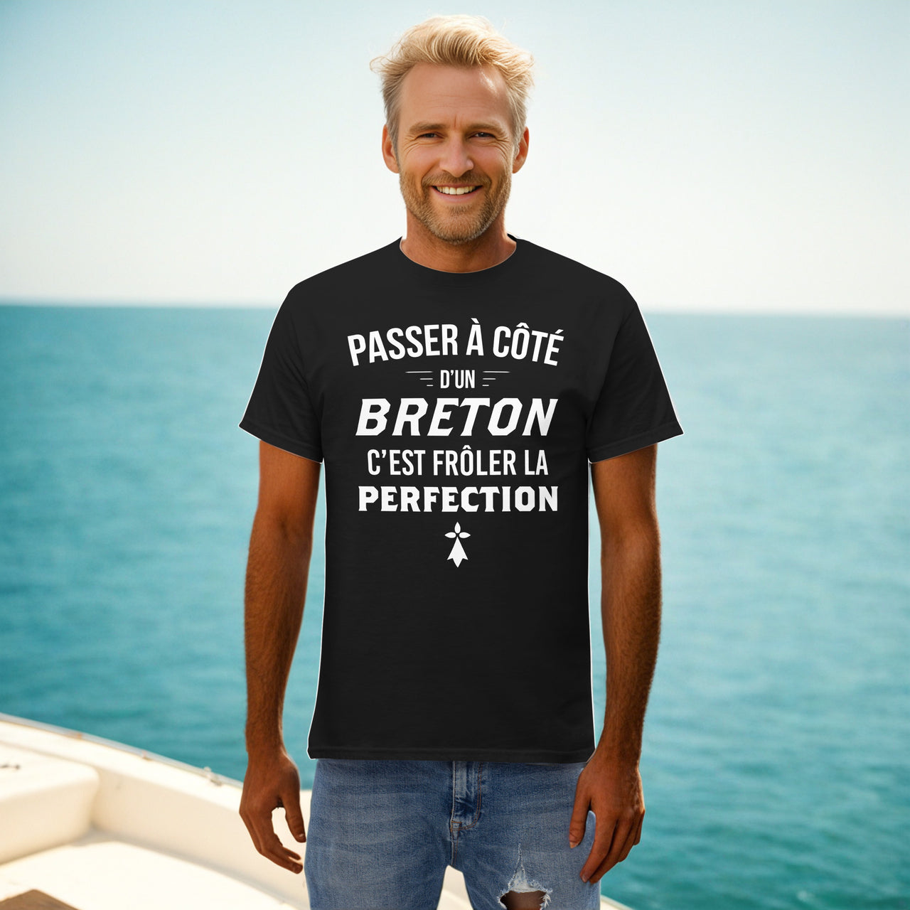 T-shirt Bretagne noir - Passer à côté d'un Breton