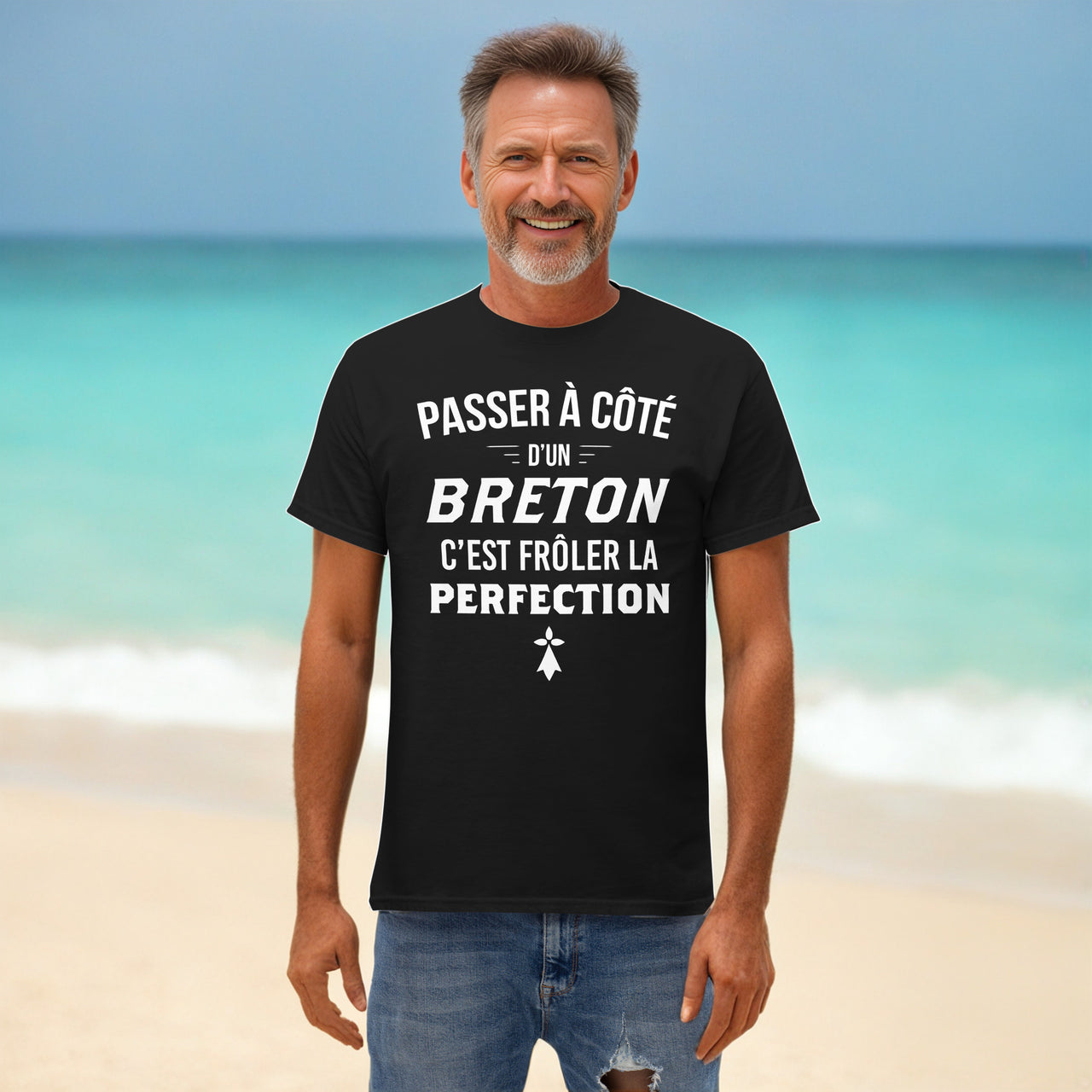 T-shirt Bretagne bleu marine - Passer à côté d'un Breton