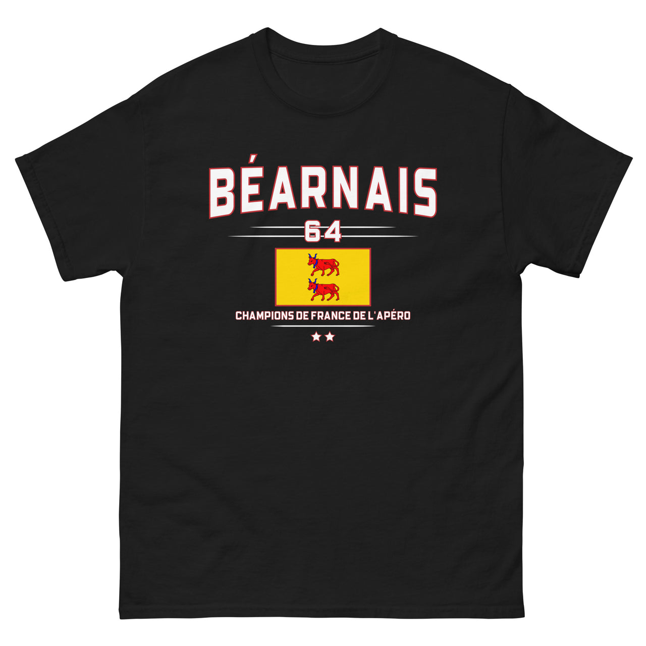T-shirt Béarnais noir - Fierté des champions de France