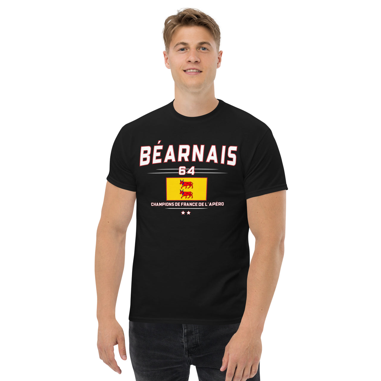 T-shirt Béarnais noir dos - Fierté des champions de France