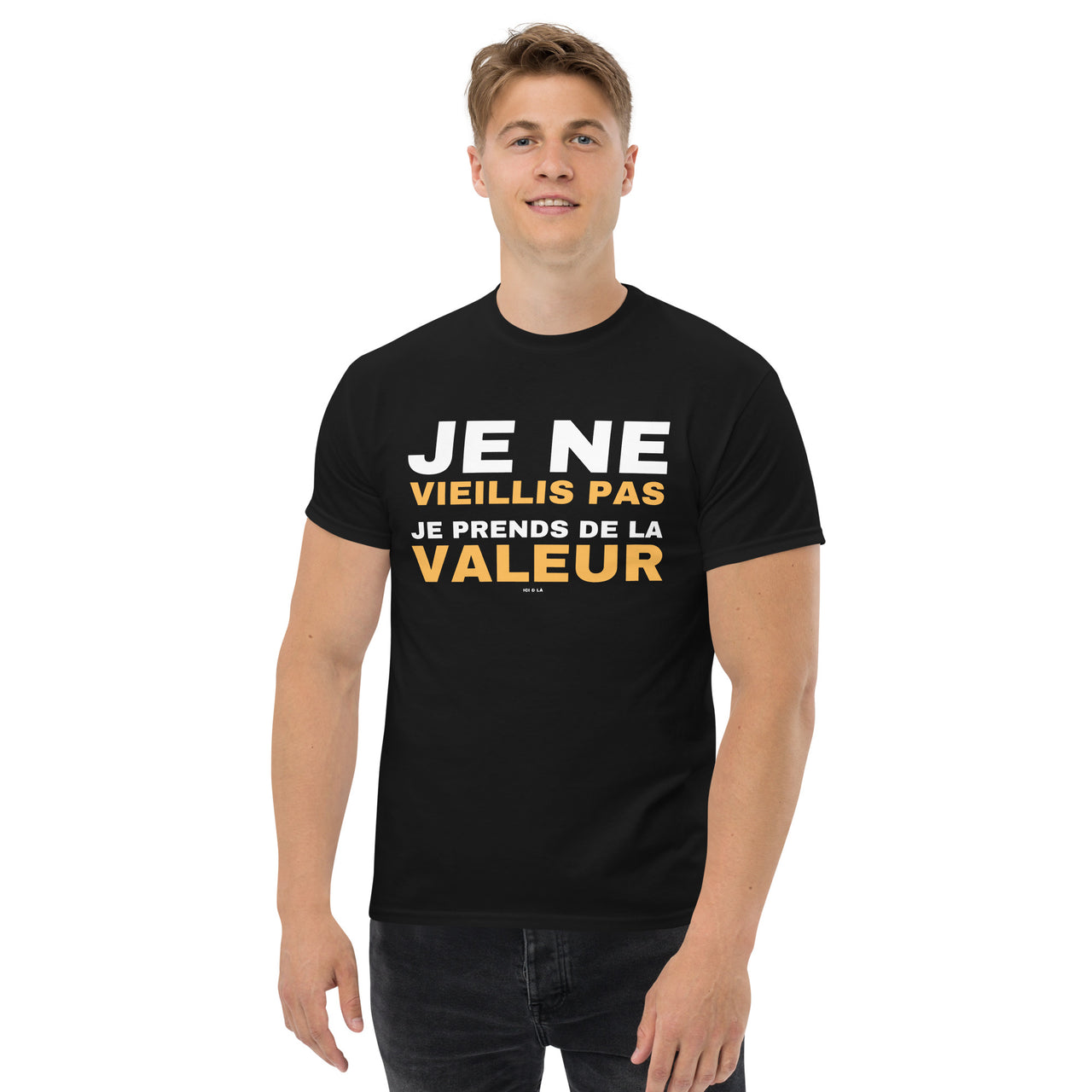 T-shirt classique vert militaire - Je ne vieillis pas je prends de la valeur