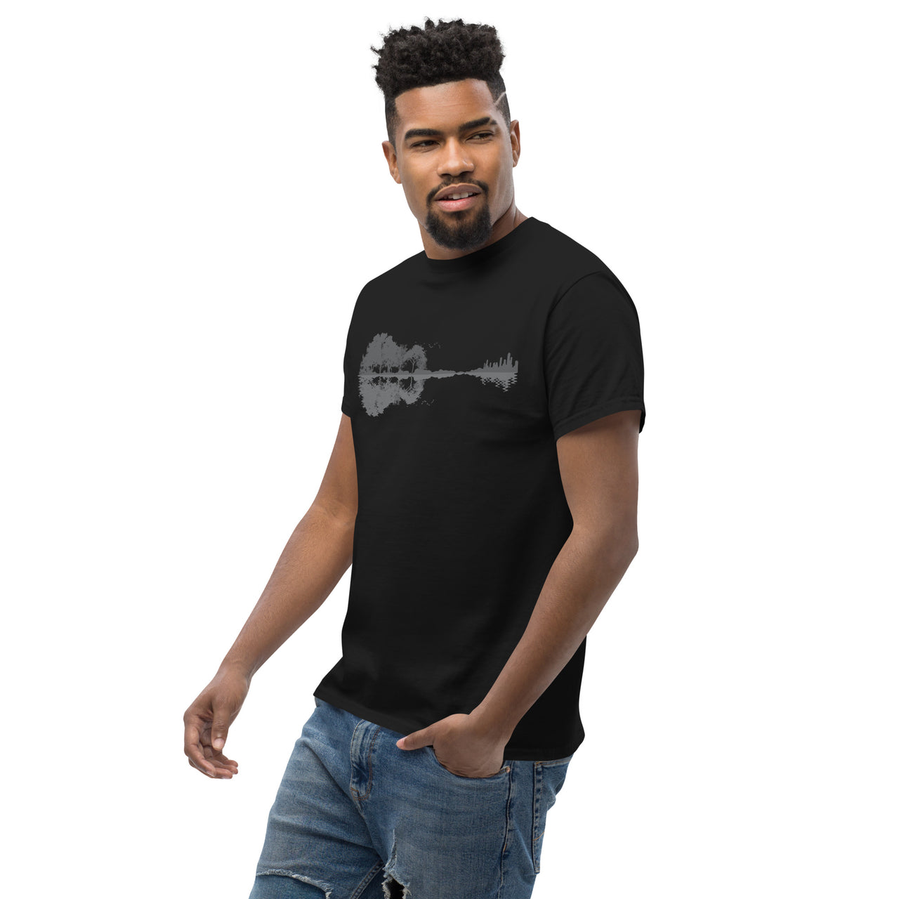 T-shirt Guitariste bordeaux dos - design tendance pour musiciens