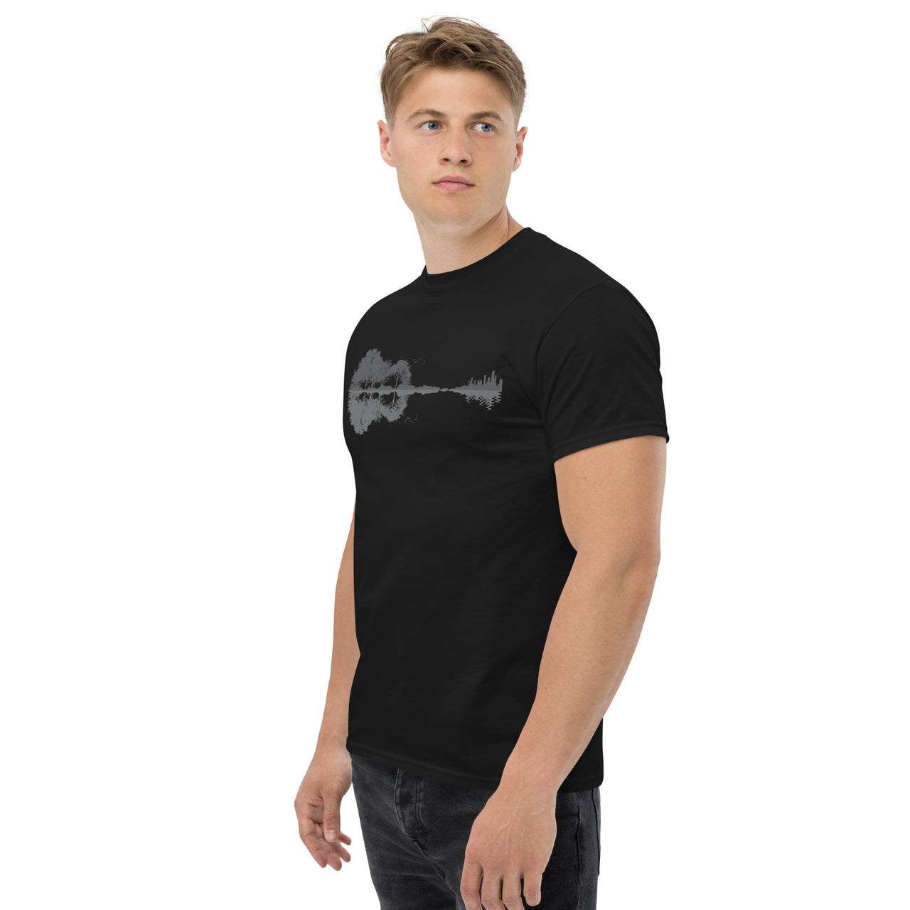 T-shirt Guitariste noir - design tendance pour musiciens