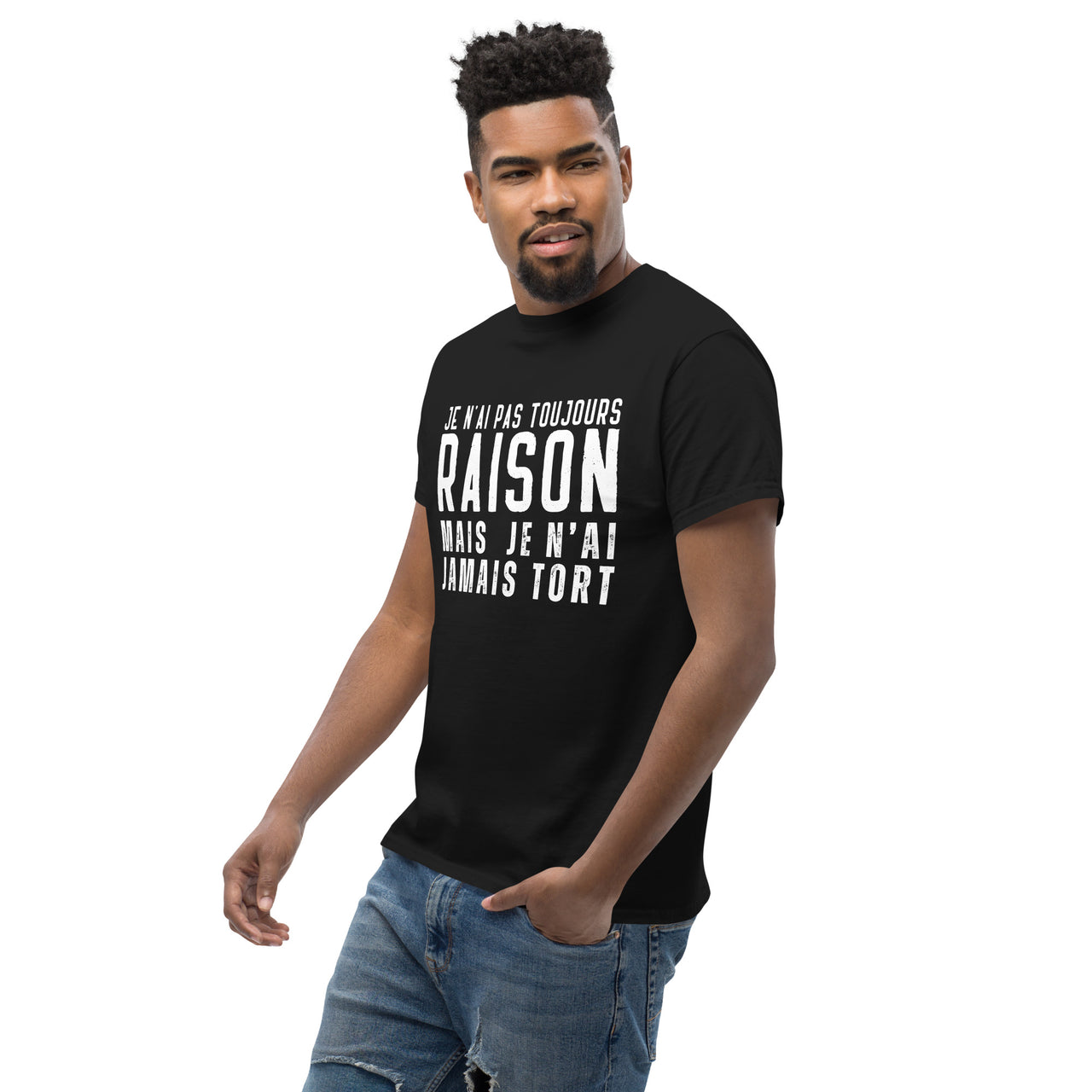 T-shirt humour gris chiné - Je n'ai pas toujours raison