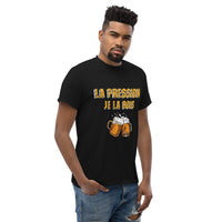 Thumbnail for T-shirt classique homme noir - La pression je la bois