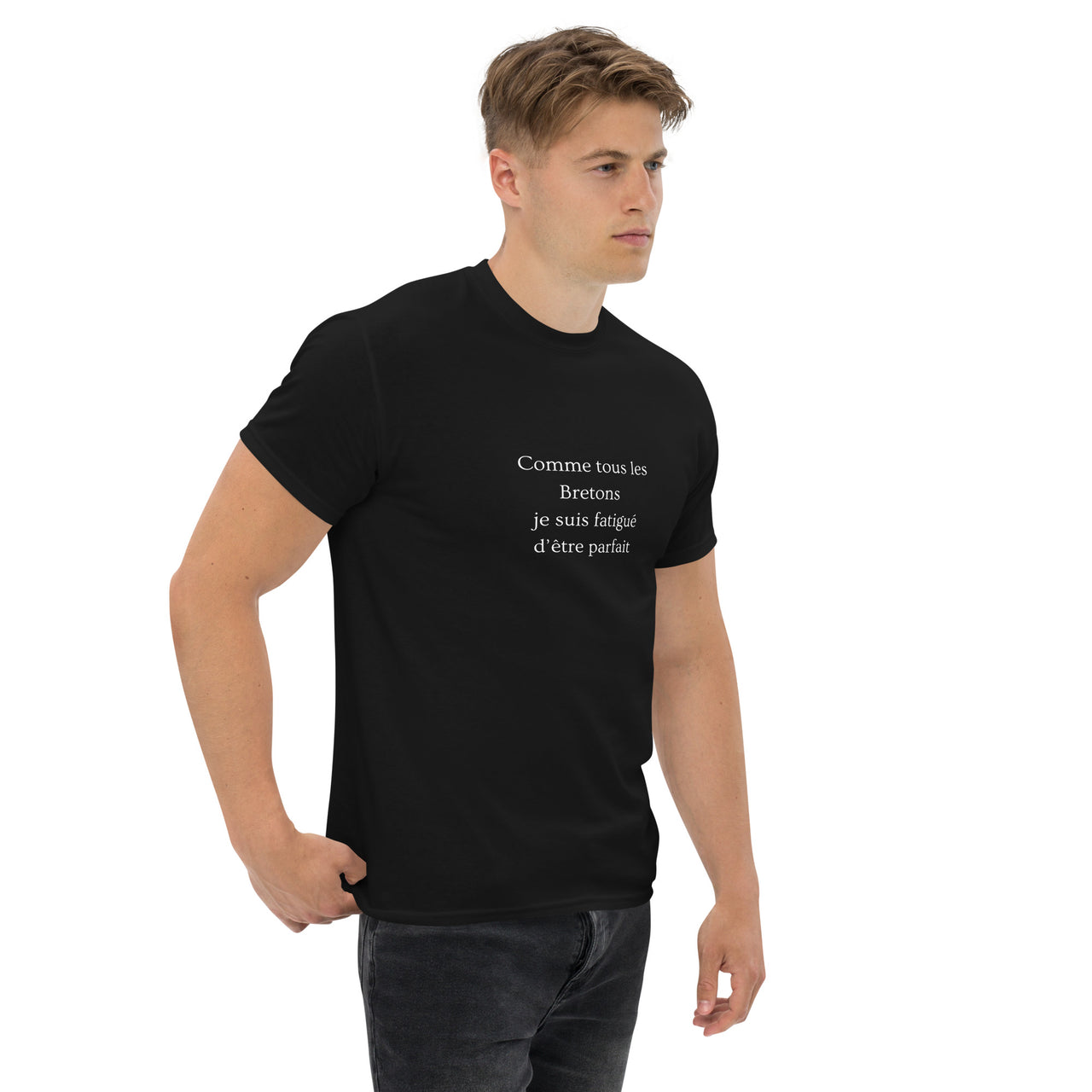 T-shirt humour chocolat noir - Fatigué d'être parfait face