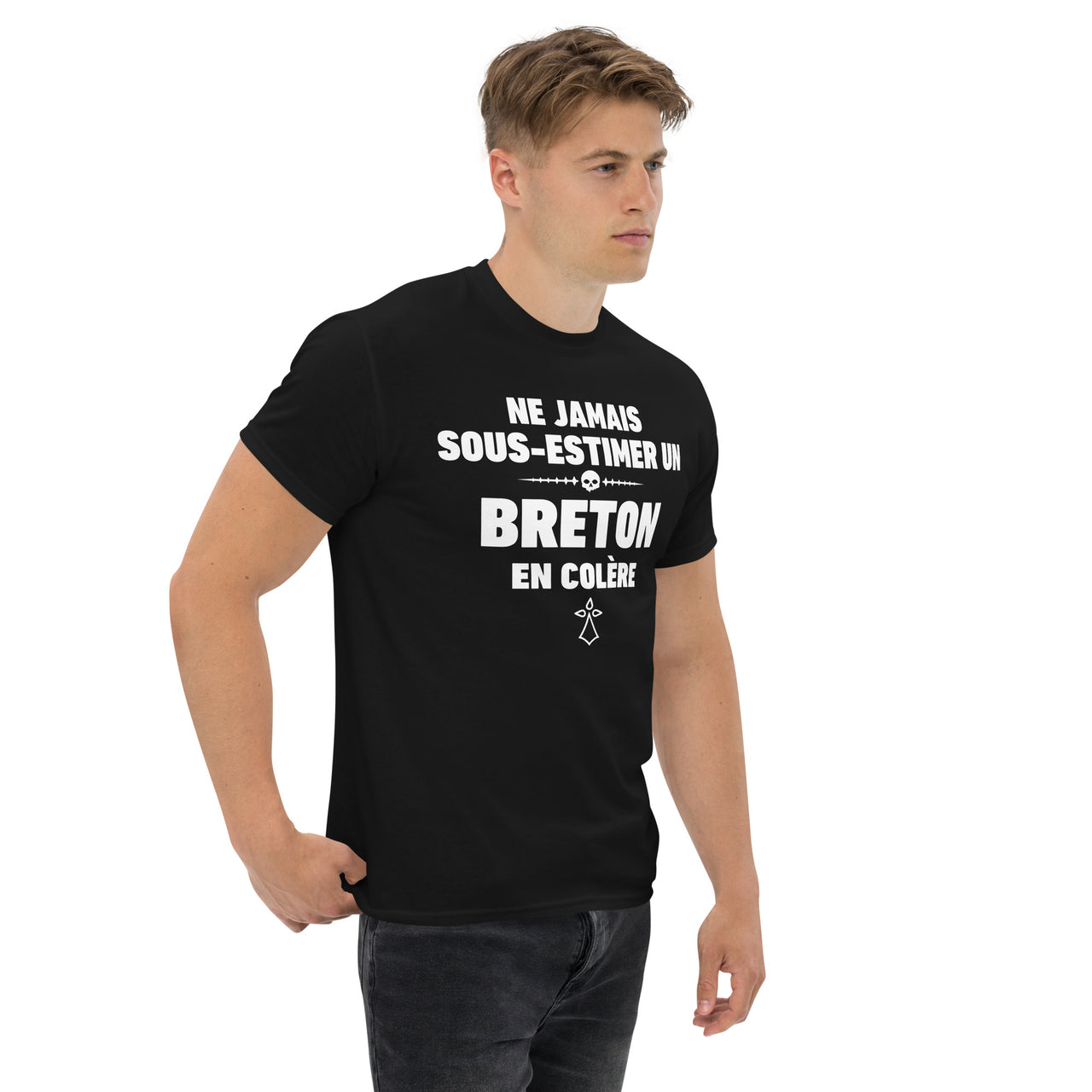 T-shirt Bretagne bleu marine - Ne jamais sous-estimer un Breton en colère