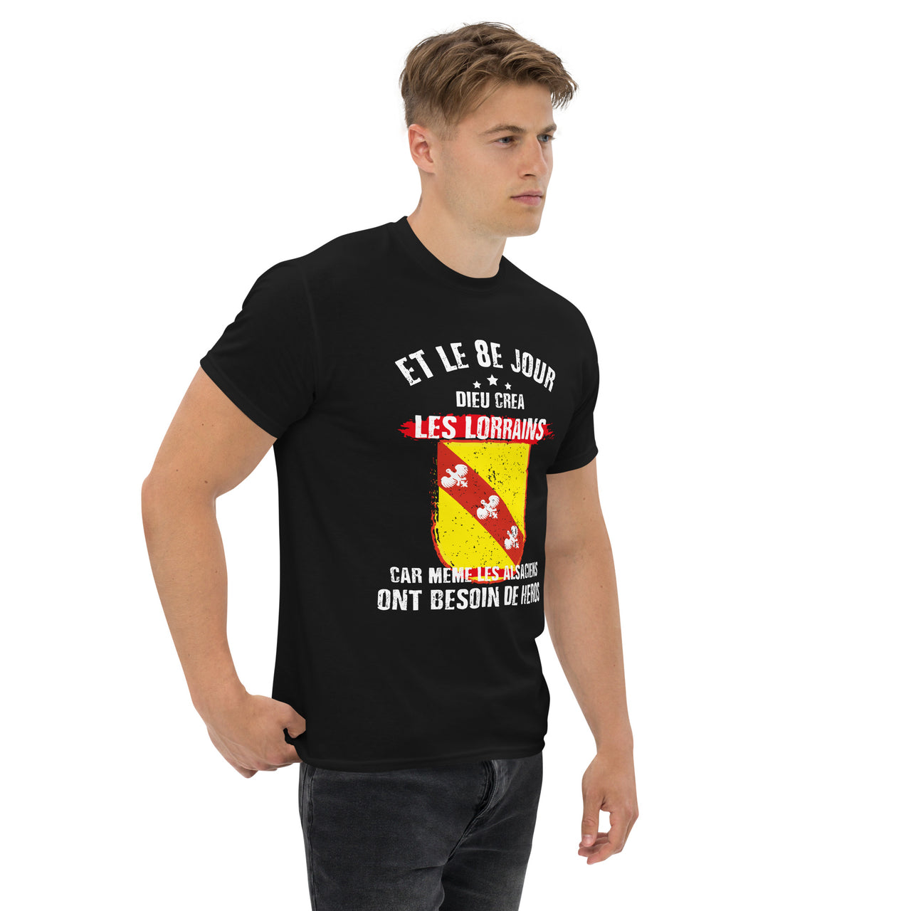 T-shirt Lorrain noir - Dieu crée les Lorrains
