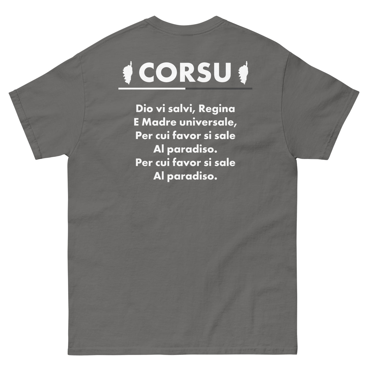 T-shirt Corse vert militaire dos - Hymne Dio vi salvi, Regina