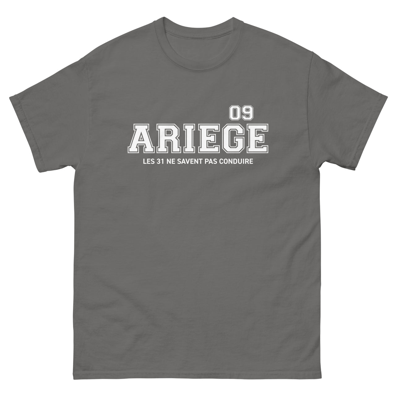 T-shirt Ariège 09 anthracite - les 31 ne savent pas conduire