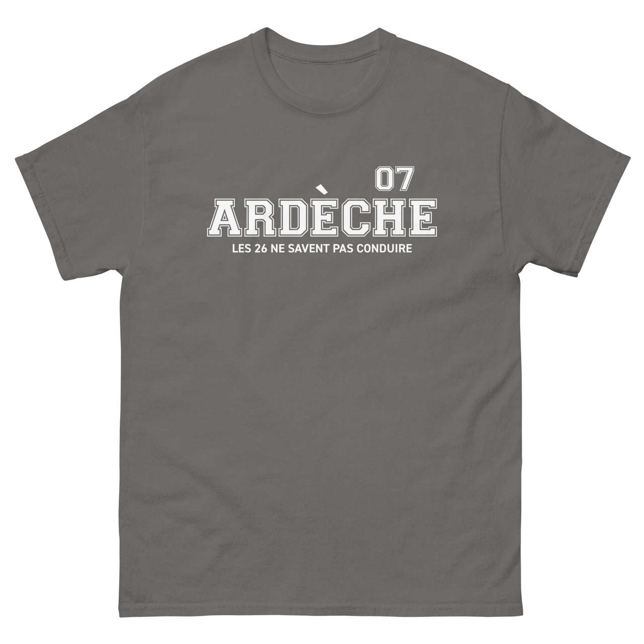 T-shirt Ardèche anthracite - Les 26 ne savent pas conduire