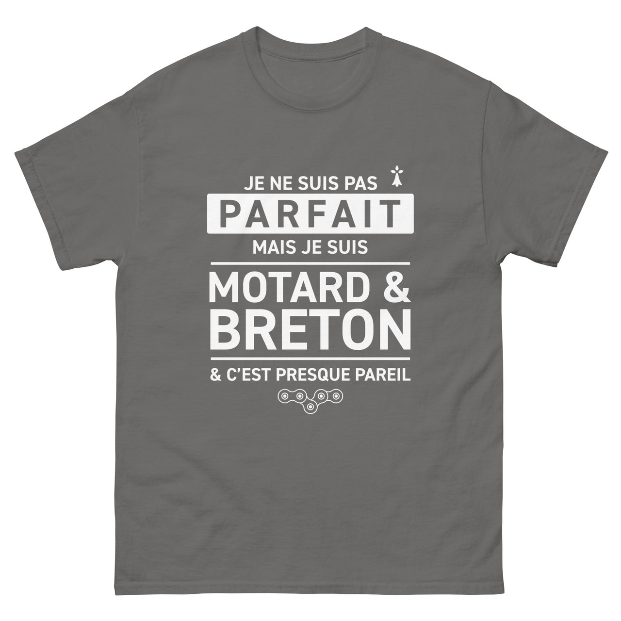 T-shirt Bretagne noir dos - Je ne suis pas parfait mais je suis Motard