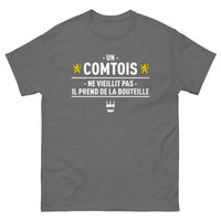 Thumbnail for T-shirt Franche-Comté anthracite dos - Un comtois prend de la bouteille