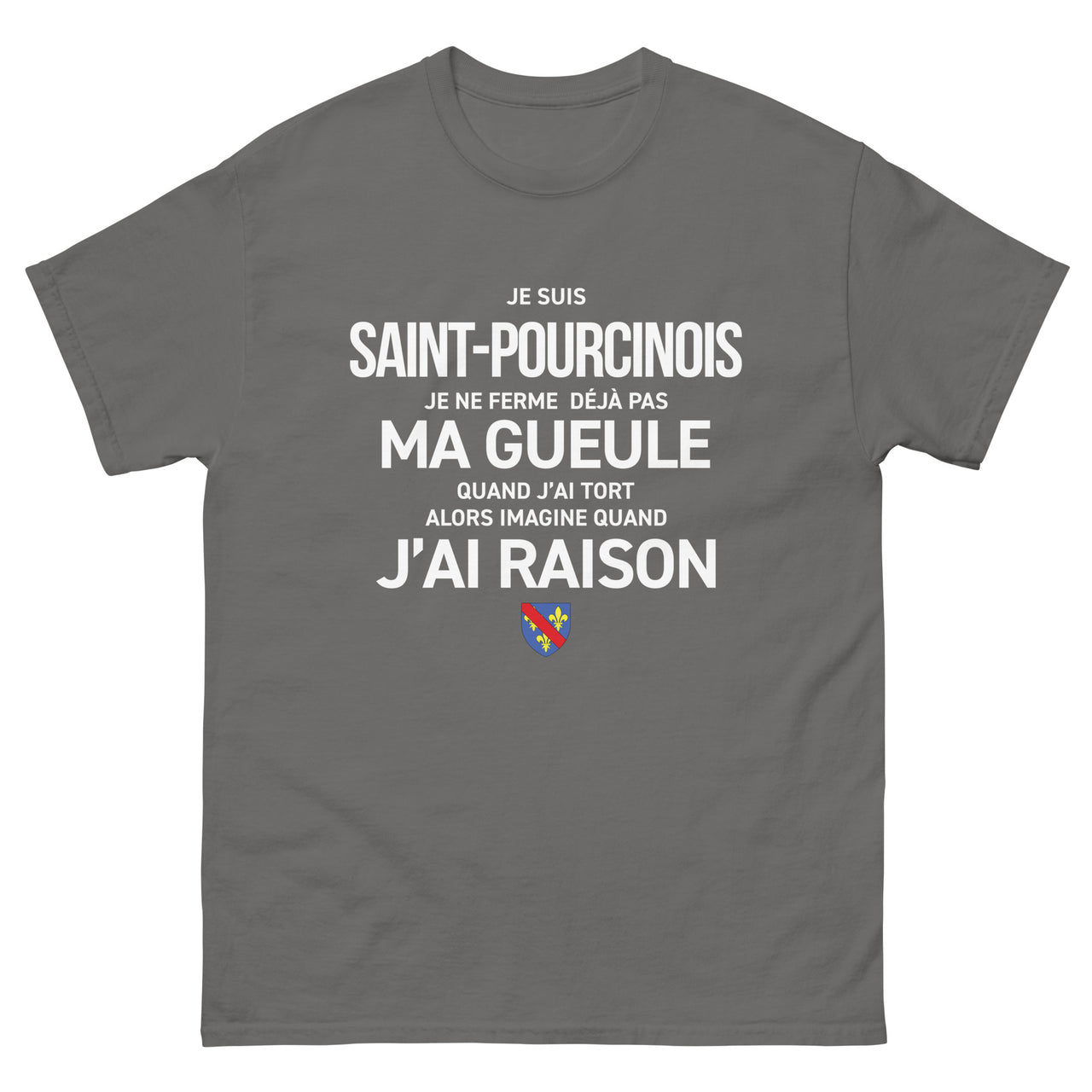 T-shirt Saint-Pourcinois bordeaux dos - Je ne ferme pas ma gueule