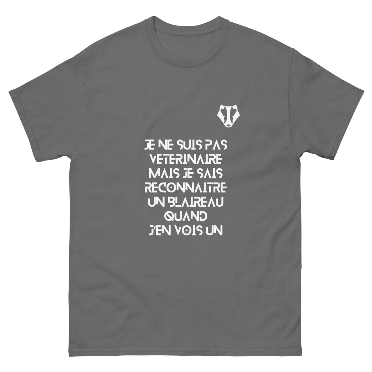 T-shirt humour anthracite dos - Je ne suis pas vétérinaire